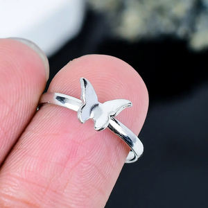 Anillo de Mariposa de Plata de Ley 925, Estilo Bohemio, Apilable, para Mujer, Regalo de Aniversario o Compromiso - Product Image 1