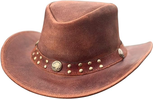 American <b>Western</b> Smooth Imitation Leather Cowboy <b>Hats</b> with Sweatbands Party & Outdoor Use Unisex 3D Embroidery 5-8 Days - Product Image 3