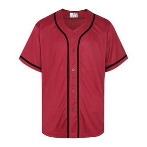 Durable Deep <b>Maroon</b> Baseball Uniform Jersey Performance Cool Dry Team Apparel Button Up - Product Image 1