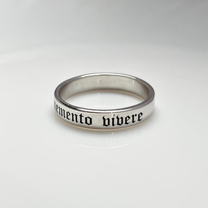Anillos Memento Vivere de Plata de Ley 925, Anillo de Banda Memento Vivere, Anillo Recordatorio de Vivir, Joyería para Mujeres/Hombres - Product Image 2