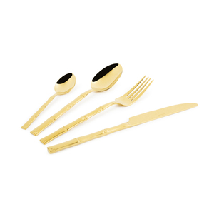 Juego de Cubiertos de Acero Excelsa Bambu, 24 Piezas, Vajilla Dorada - Product Image 1