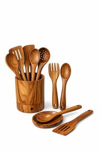 Cuchara de Madera Ecológica Hecha a Mano con Mango Largo, Utensilio de Cocina para Cocinar, Mezclar y Servir Alimentos - Product Image 3