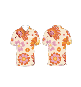 Polo pour homme Ferocious à imprimé floral, manches courtes, décontracté, respirant, en polyester tissé, coupe classique, logo sur le devant - Product Image 3