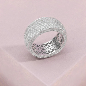 Anillo de Boda Hip Hop con Diamante Moissanite, Ajuste Cómodo, Anillo de Aniversario, Plata de Ley 925, Chapado en Rodio, Joyería de Lujo - Product Image 2