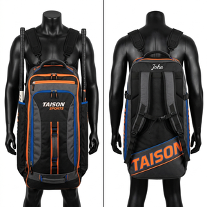 Bolsa Deportiva de Hockey sobre Césped para Hombre, Premium, Poliéster 600D GSM, Verde y Negro, Mochila con Compartimento para Palo, Logotipo Personalizado Impreso - Product Image 5