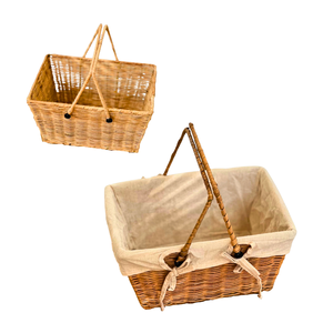 Cesta de Almacenamiento de Mimbre Ecológica con Marco de Metal, Multifuncional, Forma Rectangular, para Cestas de Regalo, Vietnam - Product Image 1