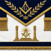 Tablier de maître maçon bleu avec broderie dorée et symbole G – Régalia classique de loge maçonnique pour les francs-maçons