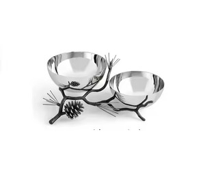 Cuenco de metal hecho a mano con soporte de ramas, diseño Wabi Sabi, para servir comida, regalo, plato decorativo - Product Image 5