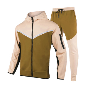 Nouveaux ensembles de survêtements en polyester et coton, doux, confortables et respirants, avec fermeture éclair, en provenance du Pakistan, survêtements sportifs unis avec fermeture éclair - Product Image 1