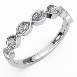 Anillo de Diamantes para Uso Diario, Oro Sólido de 9KT, 14KT, 18KT, Banda de Oro Amarillo, Rosa y Blanco, Joyería con Diamantes Genuinos, Anillo de Promesa para Ella - Product Image 1