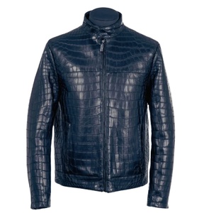 Chaqueta con Capucha y Cuello Alto de Cuero Genuino Grabado para Hombre, Estilo Vintage, Venta al por Mayor, Marrón - Product Image 1