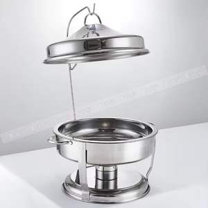 Bol de service en céramique de luxe avec couvercle doré, chauffe-plats pour buffet, plat de service pour la restauration, vaisselle pour hôtel et restaurant - Product Image 5