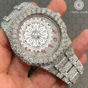 Charm Jewells Montre de luxe en acier inoxydable, 42 mm, analogique, à quartz, cristal saphir, lumineuse, unisexe, fermoir pliable - Product Image 1