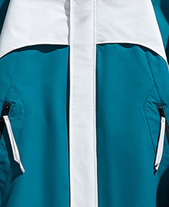 Men's Hooded Puffer Jacket Color Blocking Design Waterproof Regular Fit Winter Sporty Style With Patch Logo Left Sleeve - Product Image 4