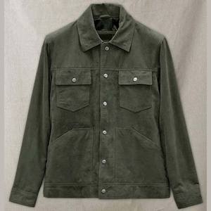 เสื้อแจ็คเก็ตหนังแท้พรีเมียมสำหรับผู้ชาย สไตล์สตรีทแวร์ ขายส่ง ผลิตตามแบบ ODM คุณภาพสูง หนังวัวแท้ สำหรับฤดูหนาว แบบคอตั้ง - Product Image 6