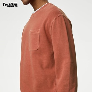 Sweat-shirt à col rond pour hommes grandes tailles en tissu éponge 100% fibre de bambou, anti-plis, respirant, personnalisable, vierge, pour usage décontracté - Product Image 2