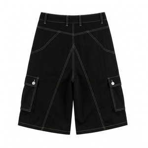 Shorts en jean baggy pour hommes et femmes, vente en gros, été, délavés, style Hip Hop Streetwear, taille mi-haute, ourlet brut, décontractés, utilitaires, style workwear, grandes poches - Product Image 3