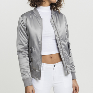 Chaqueta Bomber Acolchada con Bolsillos con Cremallera, Manga Larga, Cuello Alto, Chaqueta Corta para Mujer, Estilo Otoñal - Product Image 2