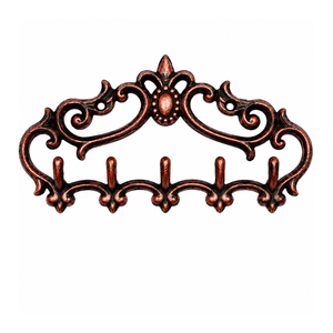 Premium Antique Brass <b>Wall</b> <b>Key</b> Holder Decorative <b>Key</b> Rack with 5 <b>Hooks</b> Vintage Organizer for Entryway Hallway and Home Decor - Product Image 1