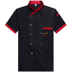 Uniforme de Chef Unisex de Manga Corta, Ropa de Trabajo Transpirable para Catering, Uniforme de Cocina, Chaqueta de Cocinero para Servicio de Alimentos - Product Image 2