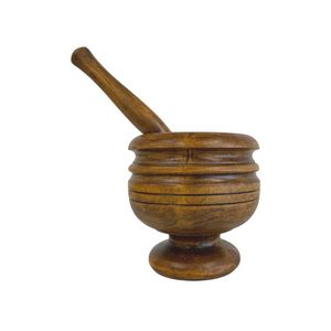 Ensemble mortier et pilon en bois multifonctionnel pour la cuisine, adapté pour moudre les épices, l'ail, le gingembre et les herbes médicinales - Product Image 6