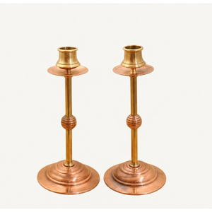Ensemble de bougeoirs vintage faits à la main en cuivre et en laiton - Chandelier en métal de style antique de luxe pour centre de table de mariage - Product Image 5
