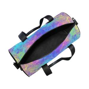 Sac de voyage à motif géométrique tendance, sac de voyage portable en polyester avec bandoulière et poignées supérieures - Product Image 3