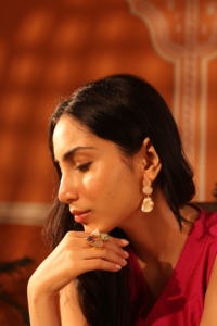 Handcrafted 18K Gold Plated Brass Quartz Gemstone <b>Ring</b> Natures Embrace Adjustable Trendy <b>Statement</b> <b>Ring</b> for Women - Product Image 4