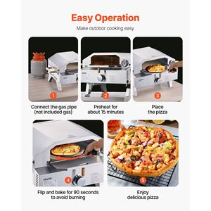 Forno per Pizza da esterno portatile a Gas per campeggio In giardino 13 pollici di Cordierite ispessita griglia termometro incorporata In pietra per Pizza - Product Image 6
