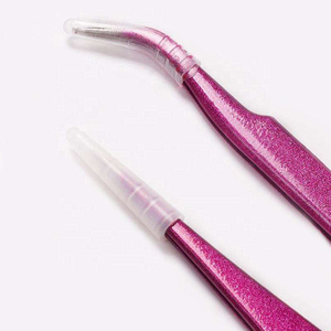 Pince à épiler professionnelle Kaamir courbée pour extensions de cils, anti-magnétique, en acier inoxydable, pointe lisse, 10 mm de longueur, outil d'isolation - Product Image 2