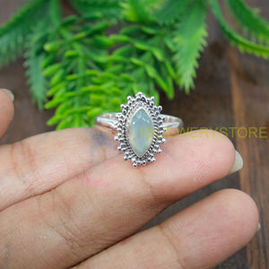 Anillo de Aguamarina, Anillo de Plata de Ley 925, Anillo Chapado en Oro Amarillo y Rosa, Anillos de Compromiso y Boda Hechos a Mano para Mujer, Novia - Product Image 5