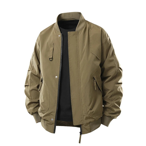 <b>Mens</b> <b>Lightweight</b> Casual Bomber <b>Jacket</b> With Zipper Closure Rib Knit Design And Soft Comfortable Fit For Streetwear And Daily Use - Product Image 4