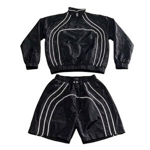 New RTS High Sales Custom Printed Logo Black High Quality Men's Nylon <b>Wind</b> <b>Breaker</b> Shorts Sets Stylish Men Set Streetwear Jacket - Product Image 1