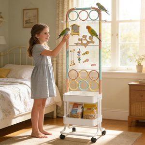 <span class=keywords><strong>Jaula</strong></span> Grande para Loros con Soporte de Juego, Columpio, Escalera y Comederos |   <span class=keywords><strong>Gimnasio</strong></span> de Actividades de Escalada Independiente para Loros y Cacatúas - Product Image 6