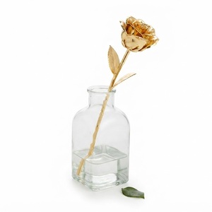 Wholesale 24K Gold Dipped Rose Luxury Eternal Plated Flower Custom <b>Gift</b> <b>Box</b> For <b>Valentine</b> Anniversary Wedding Decor - Product Image 1