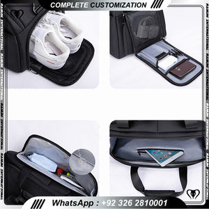 Sac de voyage en denim polyester résistant à l'eau, séparation sec/humide, logo personnalisé, sport, léger, tendance - Product Image 3