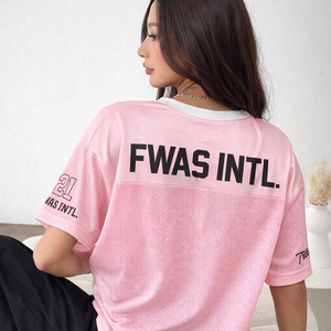 Camiseta de Fútbol Retro Rosa Personalizada de Moda, Uniforme Deportivo, Camisetas de Moda Urbana Y2K, Camiseta de Fútbol Americano - Product Image 2