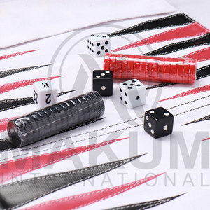 Ensemble de backgammon en cuir de luxe, portable, avec pochette zippée, cadeau haut de gamme pour adultes, jeu de backgammon - Product Image 4