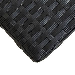 Banco de jardín de madera maciza de acacia y ratán sintético negro, banco de patio mediano - Product Image 5