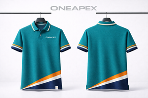 Mens Teal <b>Blue</b> <b>Polo</b> <b>Shirt</b> Color Block Stripe Hem Custom Logo Sportswear Golf Uniform Casual Business <b>Polo</b> <b>Shirt</b> - Product Image 4
