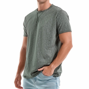 High Streetwear Acid Wash Breathable O-Neck <b>Short</b> Sleeve Regular Fit T-Shirt 100% Cotton Anti-Bacterial <b>Skin</b>-Friendly Wholesale - Product Image 4