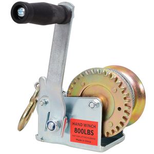 Treuil manuel portable 800 LBS avec câble en acier de 32,8 pieds, coque galvanisée, rapport de transmission 3,1:1, treuil électrique à cliquet bidirectionnel - Product Image 6