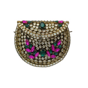 Sac à main pochette en nylon imperméable à sequins et perles pour femme, forme structurée, capacité 3L+, fermeture ouverte, bandoulière unique - Product Image 1