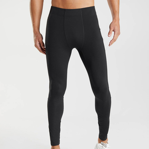 Leggings de Compresión Largos para Hombre, Negros, Cintura Elástica, Spandex, Poliéster, Secado Rápido - Product Image 4