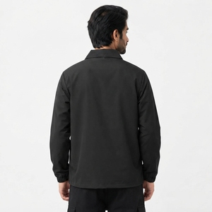 Chaqueta Clásica Estilo Coach, Ligera, Resistente al Agua, Cierre Completo con Botones a Presión, Dobladillo Ajustable, Corte Cómodo y Relajado, Estilo Casual - Product Image 2