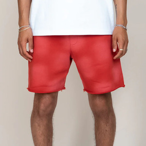 Shorts en toile personnalisés pour hommes, respirants, taille mi-haute élastique, logo vieilli, délavés à l'acide, entrejambe de 5 pouces, style décontracté urbain, très tendance - Product Image 3