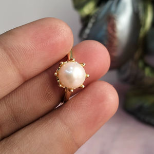 Anillo Elegante de Perlas de Agua Dulce, Anillo Ajustable de Talla Única, Proveedor de Joyería de Perlas - Product Image 1