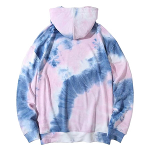 Sweat-shirt à capuche tie-dye, motif tourbillon aqua violet, style pull-over pour homme, sur mesure, streetwear hip-hop, sweats à capuche pour homme - Product Image 6