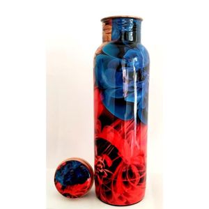 <b>Pure</b> Copper Water Bottle 1000ml Hammered Finish Ayurvedic Health Benefits Leak Proof Yoga Sports Gym Drinkware Copper Vessel - Product Image 3