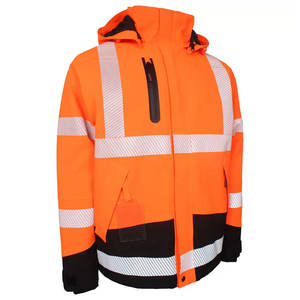 Chaqueta de Seguridad Unisex de Alta Visibilidad, Impermeable, con Certificación CE, de Poliéster, Color Naranja Reflectante, Ropa de Trabajo de Invierno, Parka con Capucha para Construcción - Product Image 3